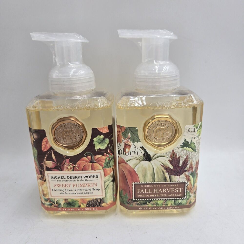 Michel Design Works Foaming Hand Soap 17.8 FL OZ New Set Of 2 Pumpkin Fall Harve